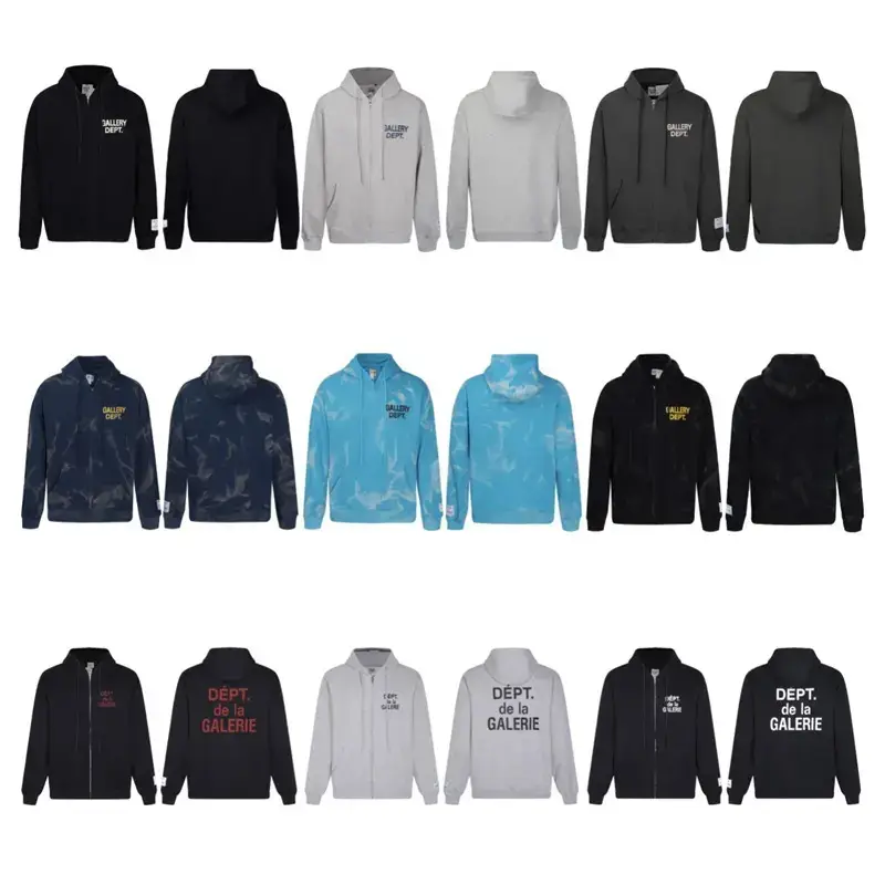 GalleryDept New Basic French Letter Logo Slogan Printed American Fashion Casual Loose Zipper Jacket