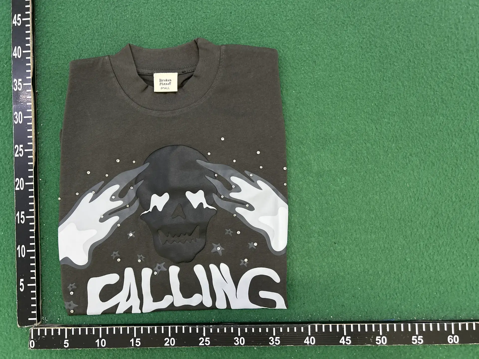European and American High Street Skull Letter Foam Printing Loose Round Neck Short-Sleeved Men's and Women's Casual T-Shirts Couples Half-Sleeved Trendy