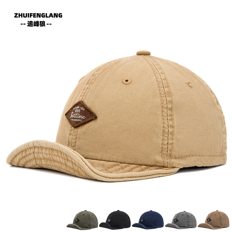 Spring and Summer Flip-Brim Baseball Cap for Men and Women with Letter Patches, Japanese Retro Harajuku Style Casual Fashion Sun Hat
