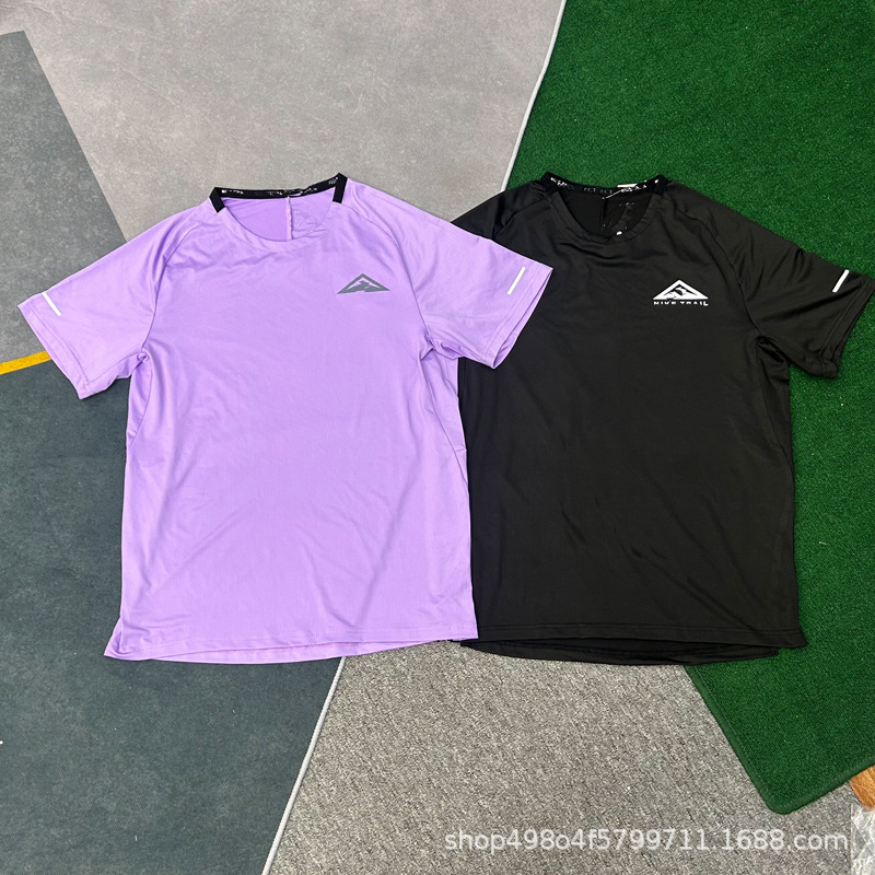 Wholesale New Summer Style Men's Quick-Drying Short-Sleeved Outdoor Running Fitness Training Breathable Elastic Casual Sports Shirt for Men