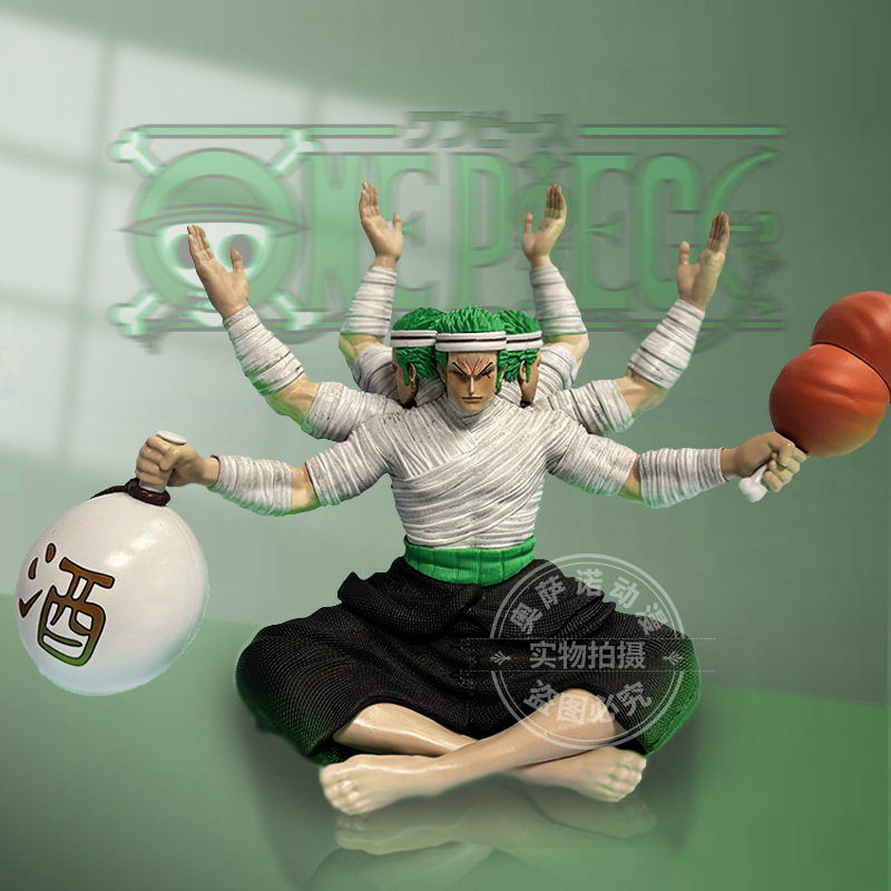 One Piece Series High Quality Edition gk Thousand-Hand Three-Head Six-Arm Solon Bandage Wine Meat High Quality gk Hand-Made Model Ornaments