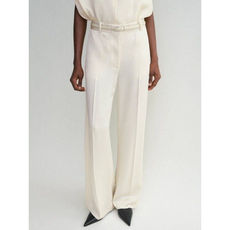 Longmei Satin Draped Straight Slit Pants 2025 Early Autumn New Tot Style Simple Commuter Women's Casual Pants