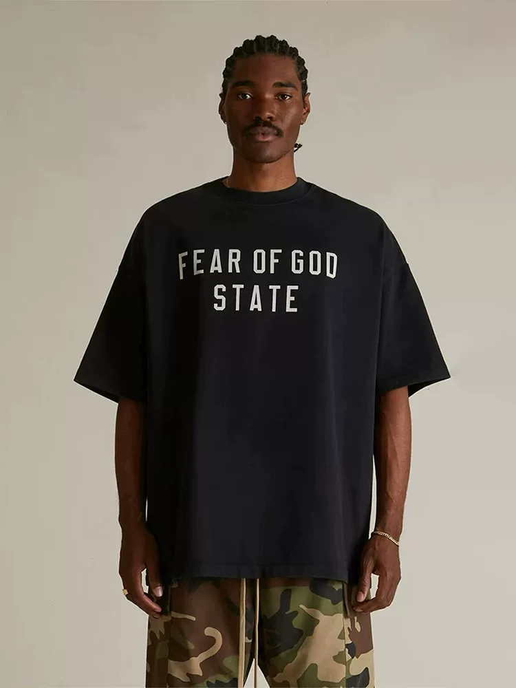 50% off Fog Kimi Essentials24Ss Short-Sleeved Women's New Style Multi-Line State High Street Short-Sleeved T-Shirt for Men