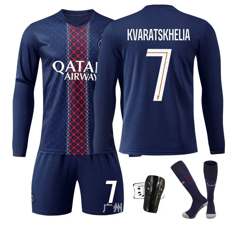 2526 Paris Psg Home Long-Sleeve Jersey No. 7 Kvarla, No. 10 Dembele, No. 14 Duyi, No. 19 Li Kangren Football Uniform
