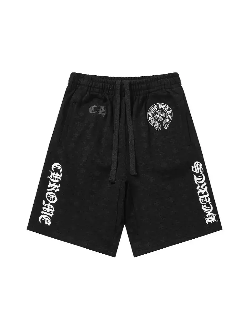 2025 New Summer Style Kromahorse Sanskrit Five-Point Shorts Printed with Dark Pattern and Full Printed Terry Casual Shorts for Men and Women