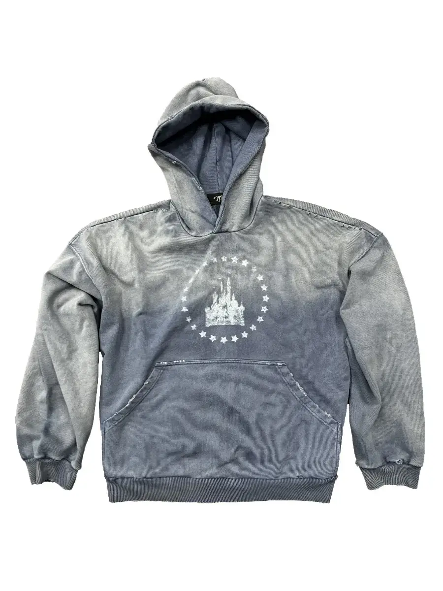 Without Me/Lunarman227 500g Combed Cotton Sweatshirt White Foam Direct Spray Highlights and Distressed Damage