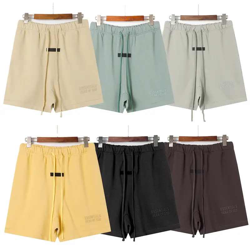 23 new new color FOG season 9 ESSENTIALS flocking letter drawstring loose sports shorts cropped pants