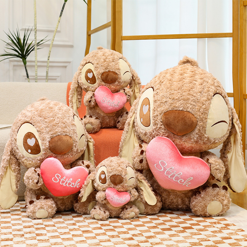 New Chocolate Cross-Dressing Stitch Plush Toy Cute Love Pink Stitch Doll Cross-Border Popular Doll