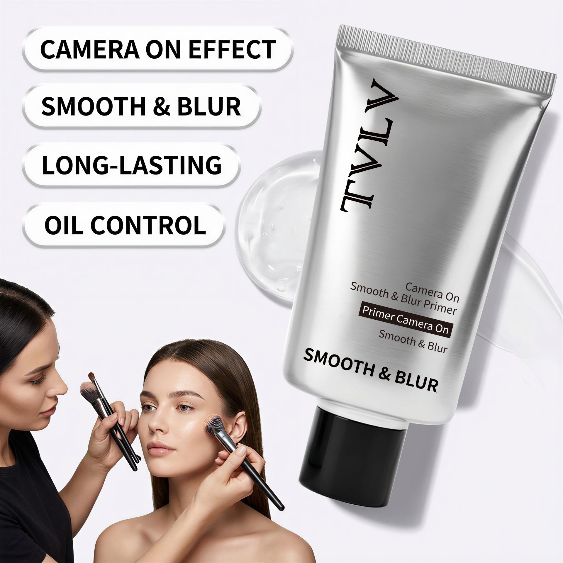 Cross-Border English Tvlv Invisible Pore Makeup Primer Facial Base Colorless Brightening Moisturizing Natural Concealer Isolation Cream