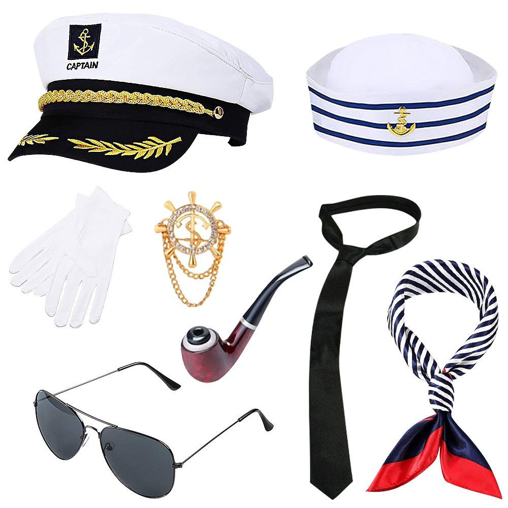 Halloween Flight Attendant Captain Masquerade Holiday Party Captain Flight Attendant Role-Playing Costume Cosplay Props