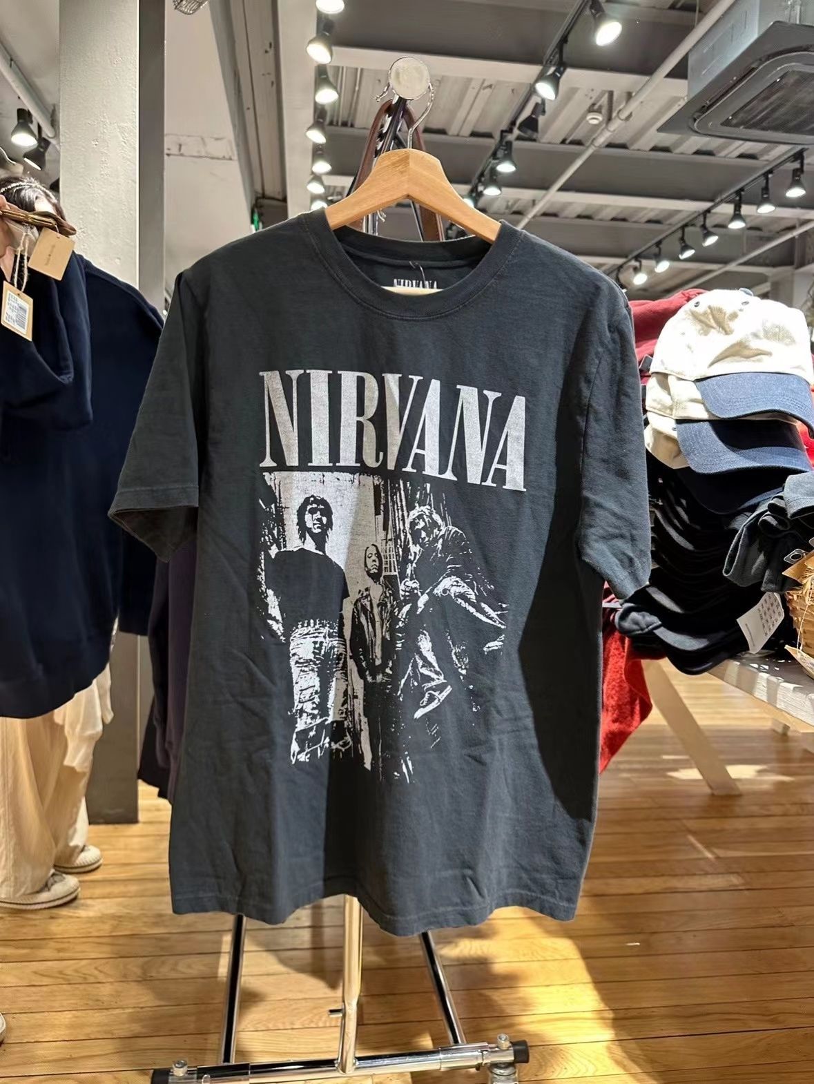 BM style new American style NIRVAVA band pattern printed T-shirt bm loose large round neck short sleeve top for women Summer
