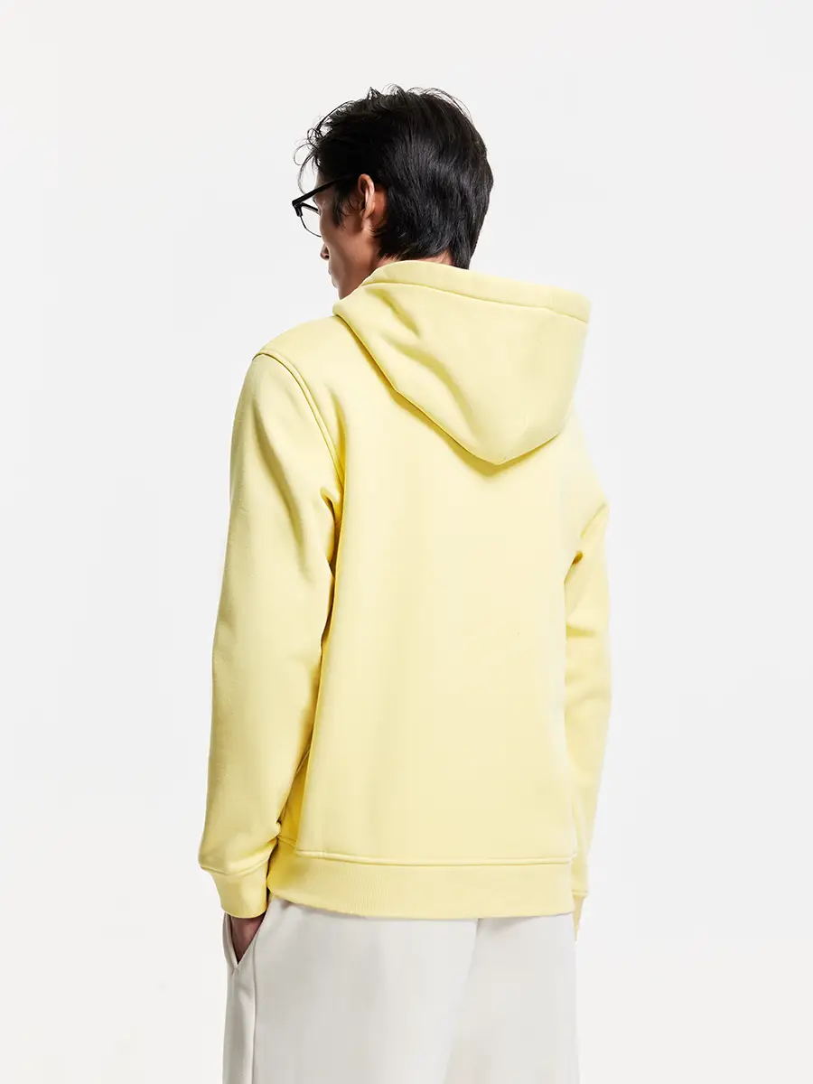 Jq District Lingzhi Jack Jones 24 Fall and winter pure color Velvet Sweatshirt Stereo Stamped Drawstring Hooded Men's Cotton Tops