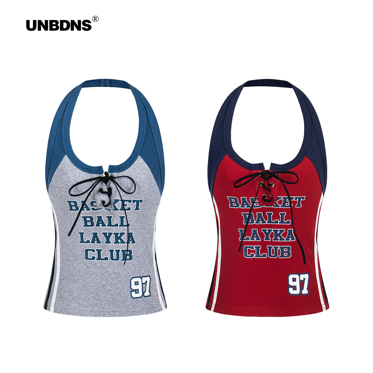UNBDNS American Style Neck Hanging Spice Girls' Strap Sport Camisole Women's Slimming Pure Desire Sweet Cool Navel Short Top Trendy