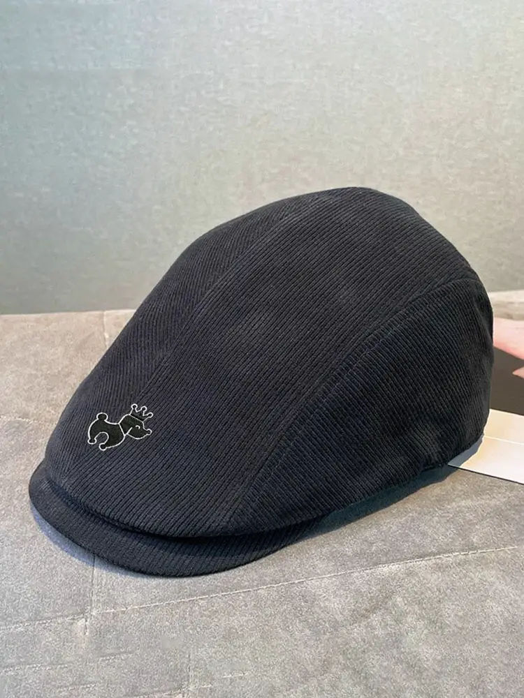 Captain Haggis Retro Artsy Painter Beret Hat Men and Women Easiest for match Corduroy Peaked Hat Spring and Summer Forward Hat