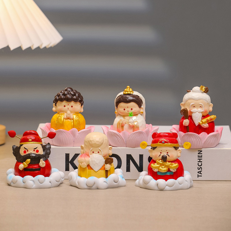 All Ruyi Little Fairy Doll Hand-held Buddha God of Wealth Home Small Ornaments Holiday Gifts Wine Cabinet Hallway Decorations