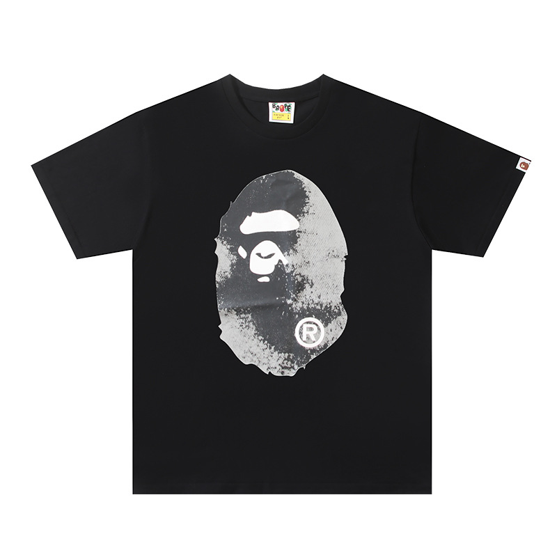 Japanese Street Style Ape Head Earth Circle Print Short Sleeve T-Shirt QC-foto från 1688 på Qualit.ly