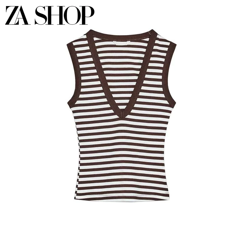 25 New Summer Women's Clothing, Simple Cotton Comfortable Slim-Fitting Tops, Vests, V-Neck Sleeveless T-Shirts 4174319