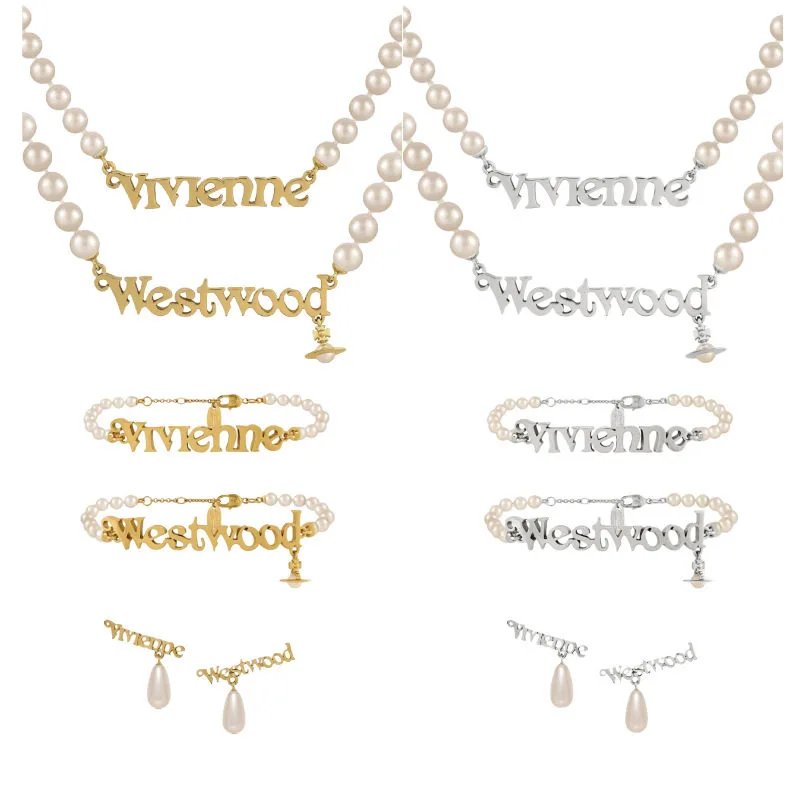 Vivienne Westwood Pearl Necklace and Bracelet Set