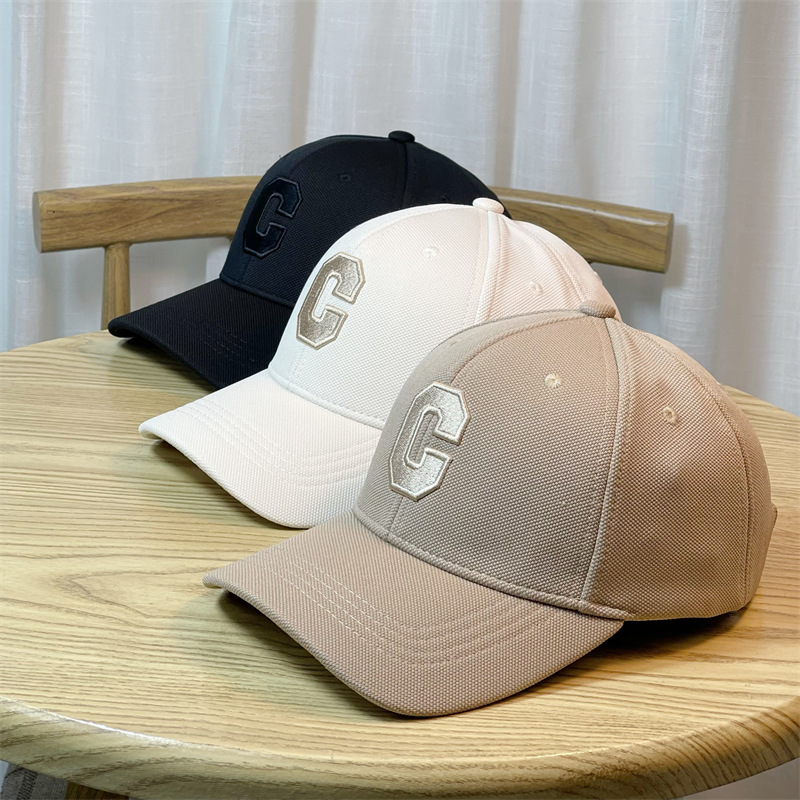 Embroidered C Letter Face Shown Small Cap Baseball Cap Hard Top Hat Men's and Women's Couples All-match Thickened Fashion ins Trendy