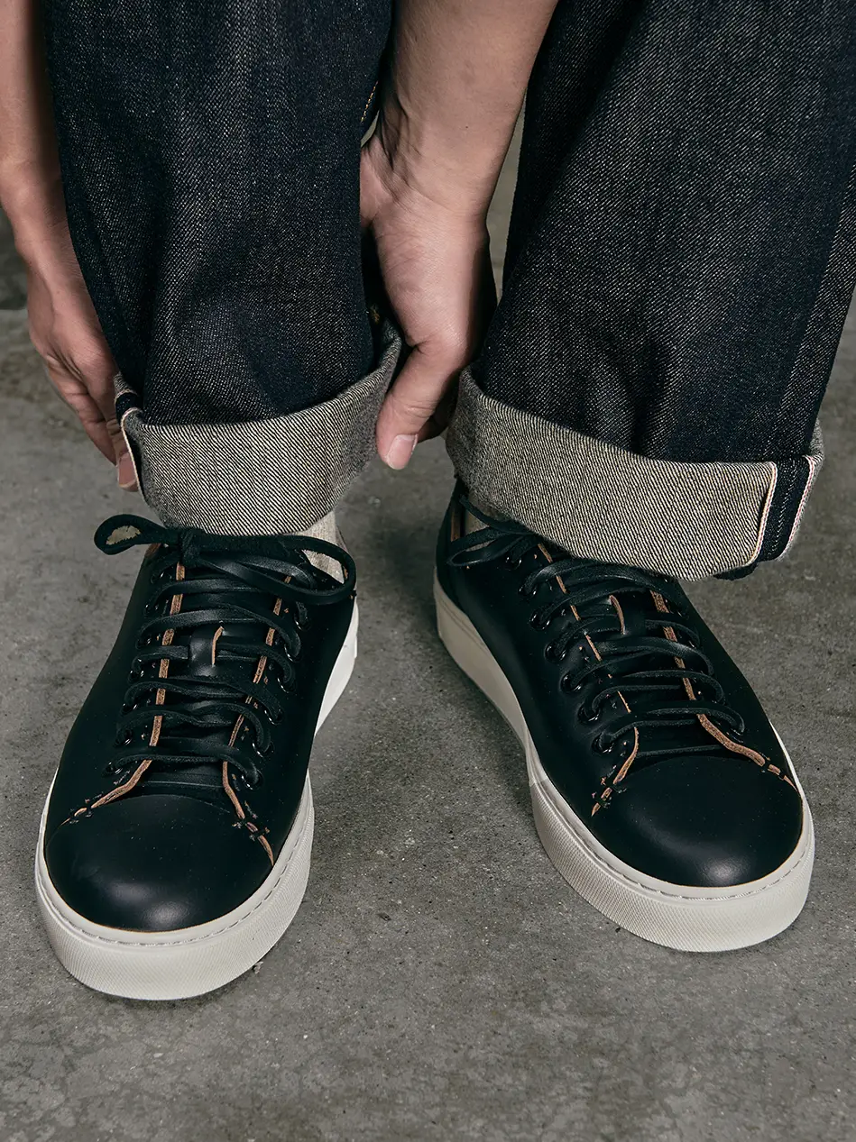 Play! Handmade Shoes Men Round Toe Casual Shoes Genuine Leather Shoes Sports Minimalist Retro Small Blackboard Shoes