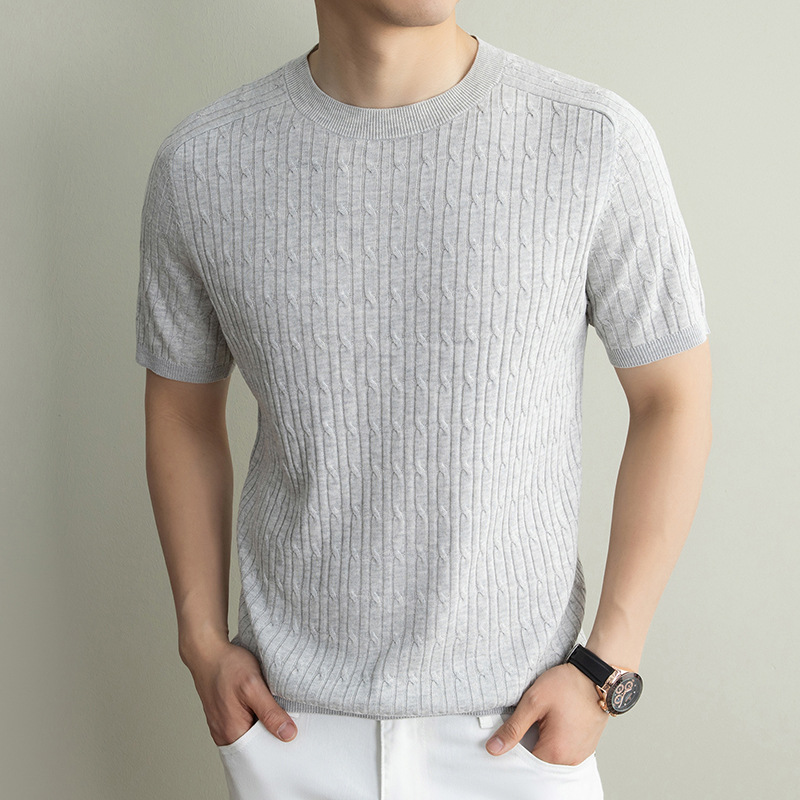 Cross-Border Foreign Trade Spring and Summer New Style High-End Round-Neck Men's Base Shirt, Men's Short-Sleeve Casual Versatile Base T-Shirt