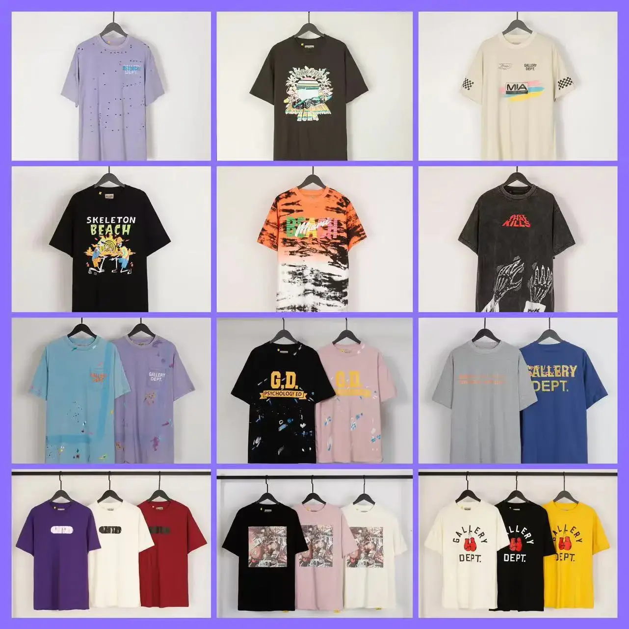 24Ss Graffiti Letter Logo Printing Niche Trendy Brand High Street Loose American Casual Round Neck Short-Sleeved T-Shirt for Men and Women