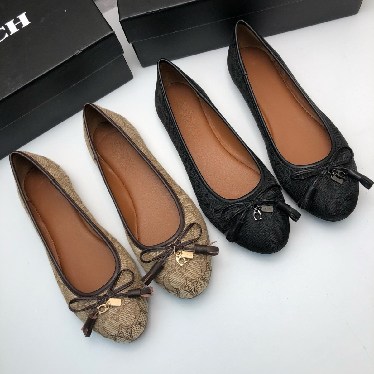Foreign Trade Quality Bow Tassel Women's Boat Shoes, Single Slip-On Shallow Flat Ballet Shoes Foto QC de 1688 na Qualit.ly