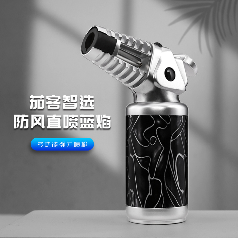 JOBON Zhongbang Windproof Inflatable Straight Lighter Cigar Moxibustion Flame Gun Outdoor Barbecue Igniter