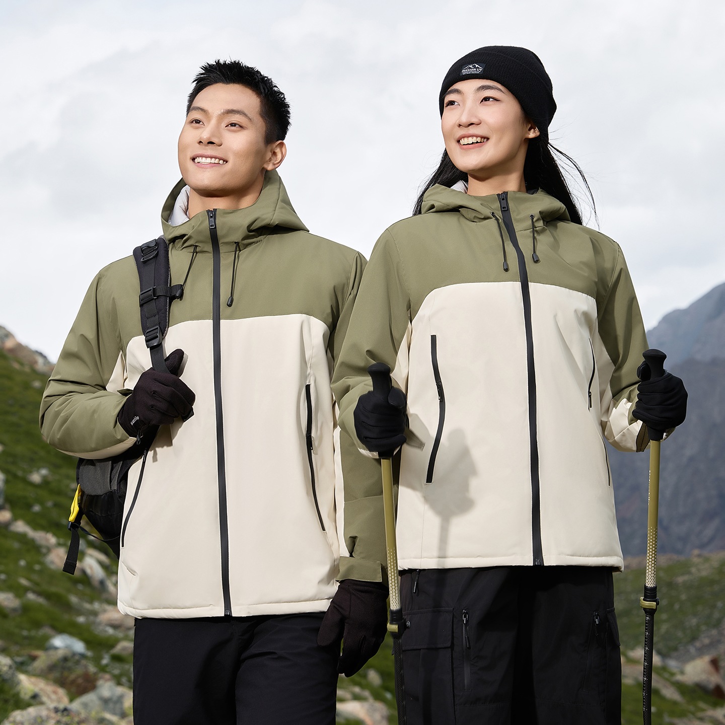 Jackets for Men and Women, Autumn and Winter Sports Style, Fleece-Lined Cotton Jackets, Outdoor Windproof and Waterproof Hunting and Travel Clothing