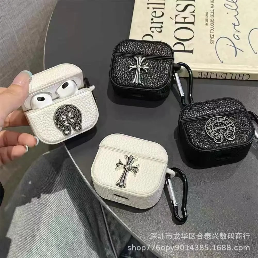 潮牌高级荔枝纹适用苹果AirPods4代无线PRO3代保护套全包Pro2新