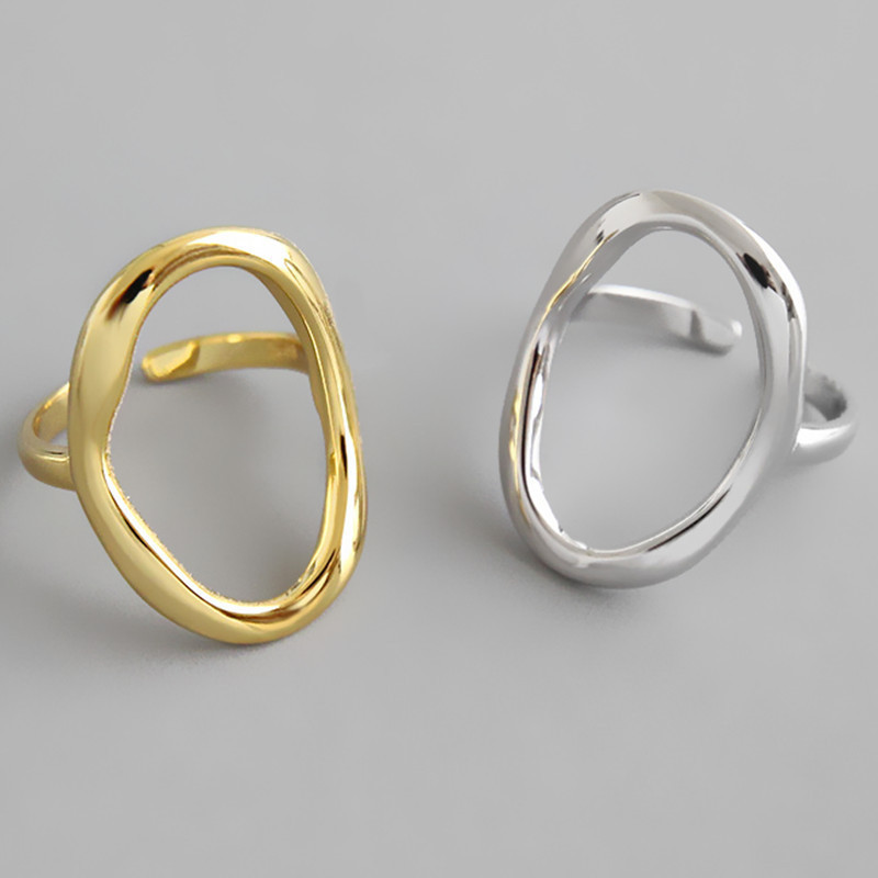 Irregular Hollow Ring Women's Simple Creative Temperament Bump Geometric Ring Fashion Personalized Opening Ring Jewelry
