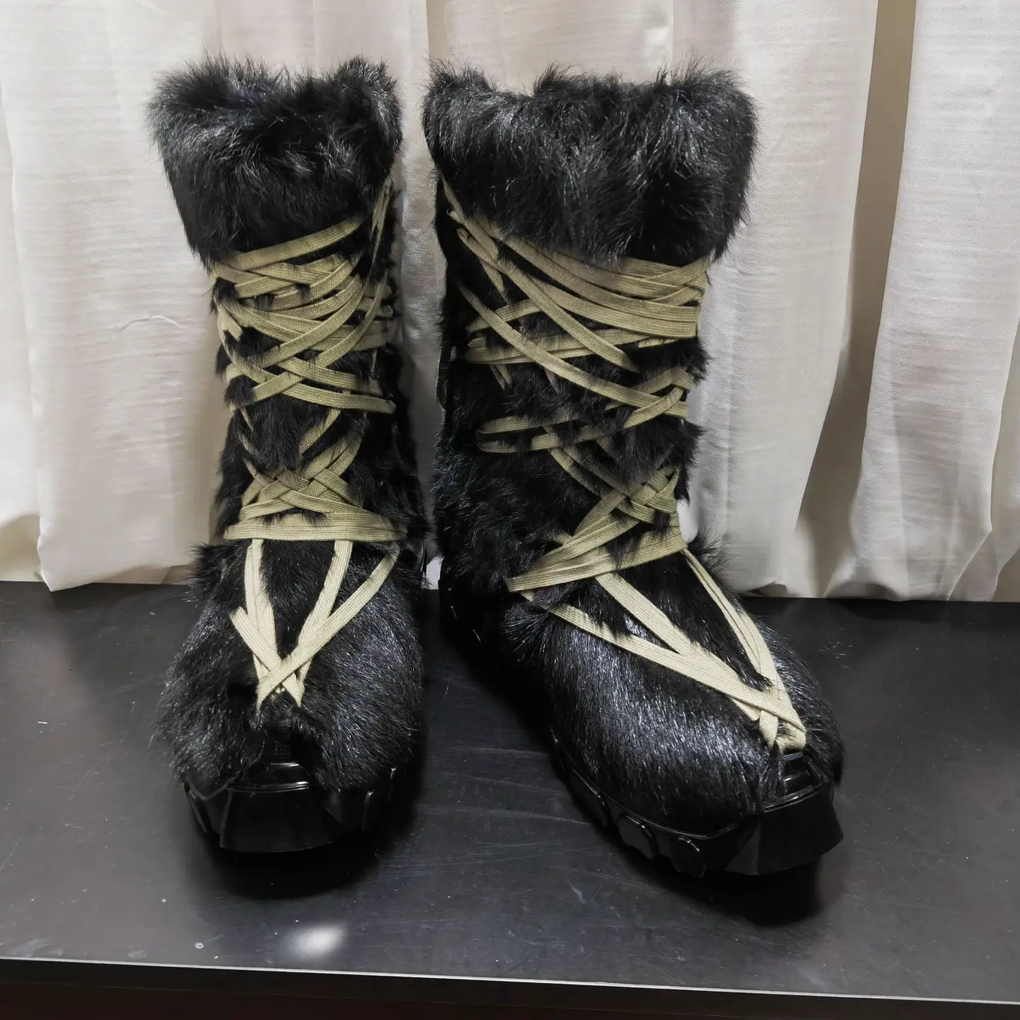 2025 New Ro Crazy Lace-Up Horsehair Dark Style High Boots for Men, Winter Warm Thick-Soled Snow Boots for Women
