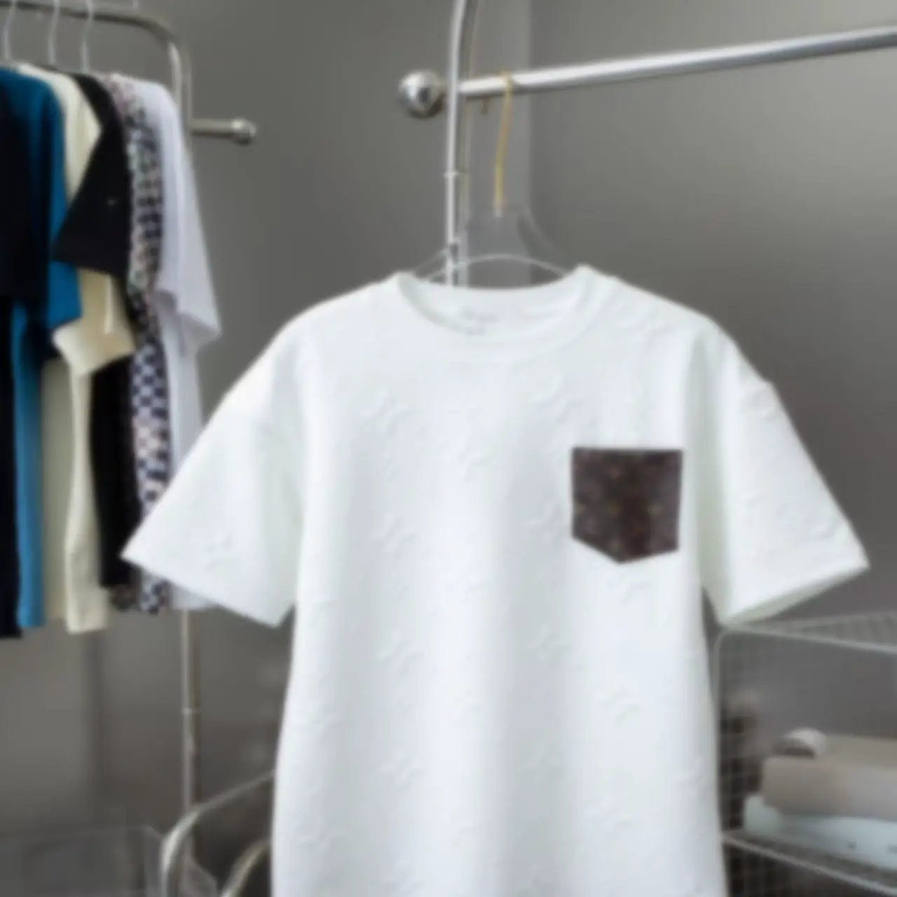 2025 High Quality New arrival Stylish Fashion T-Shirt Flap Pocket pants Print Youth Half-Sleeved Handsome Round Neck silm T-Shirt