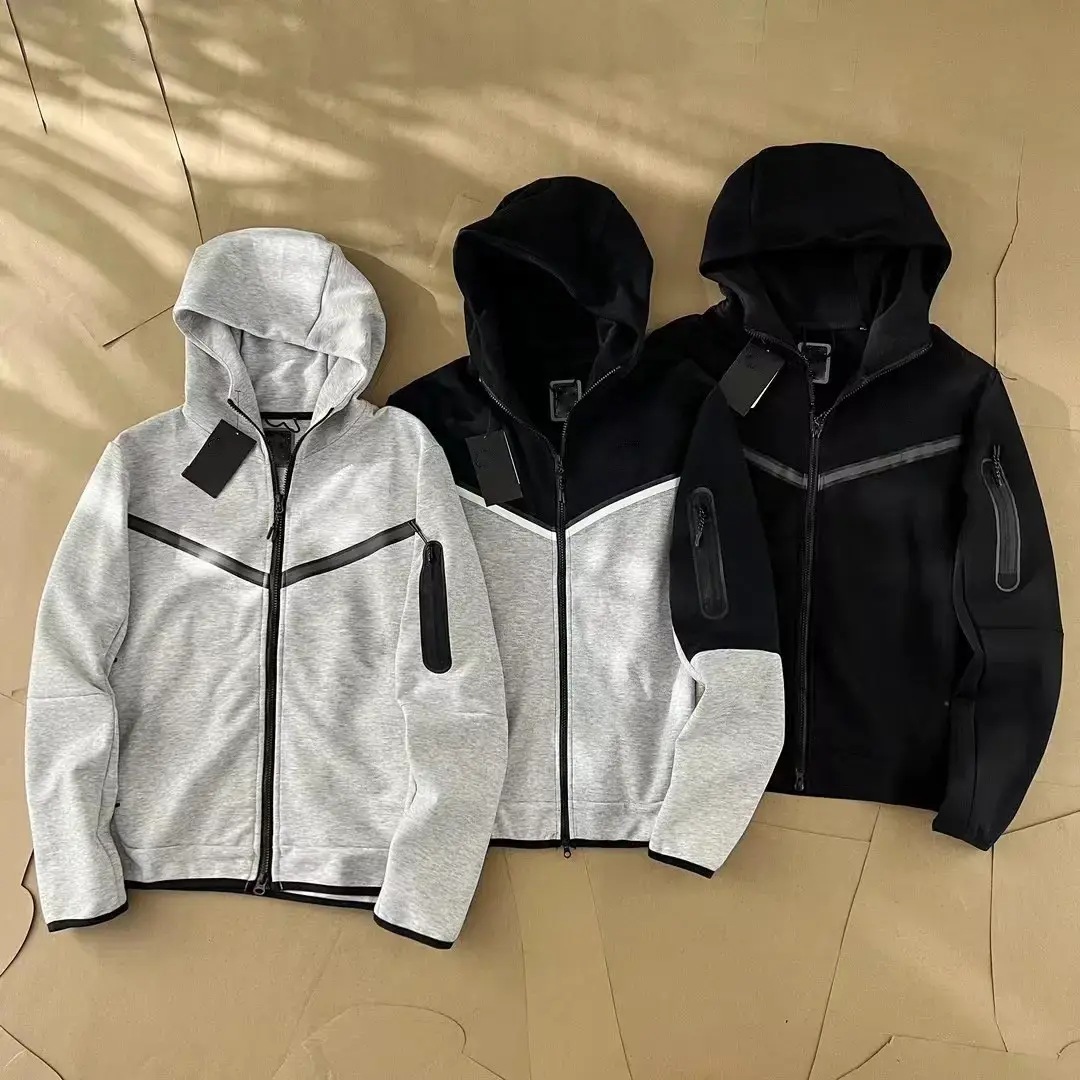Nike Tech Fleece Full Zip Hoodie Grey Black