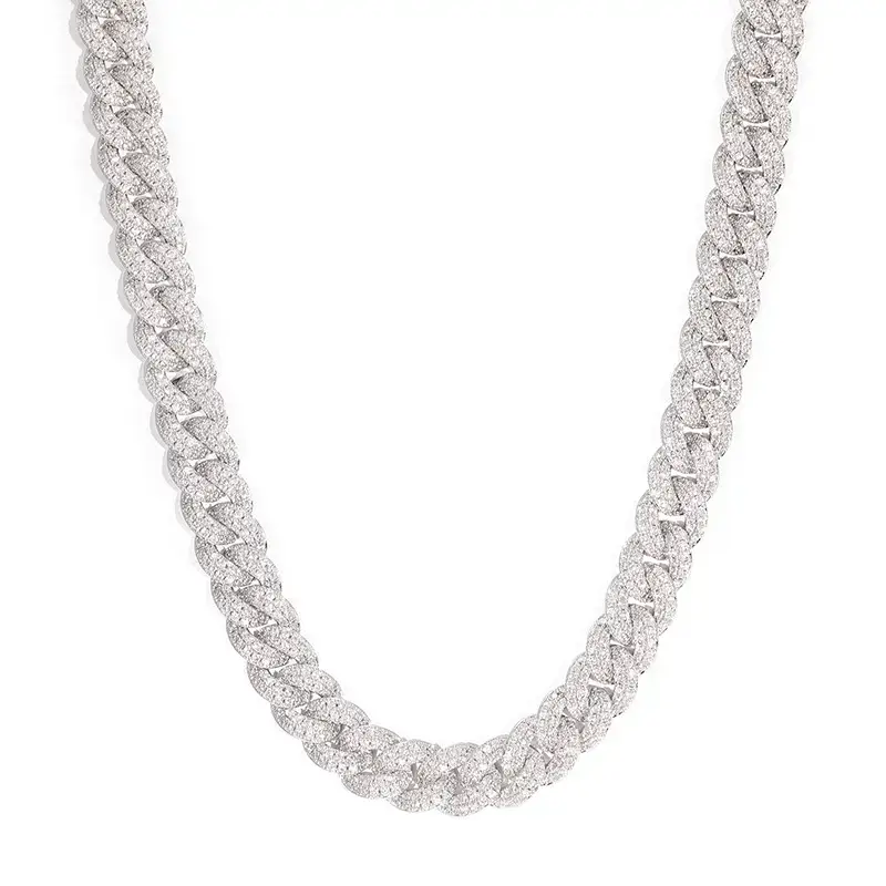 Difference Cheap 8mm Bubble Cuban Chain Hip-Hop Necklace Full of Diamonds Inlaid with Zircons Stylish Trendy Chain for Men and Women