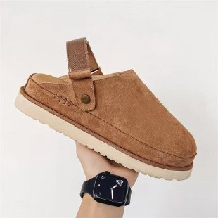 New Foreign Trade Style Thick-Soled Closed-Toe Back-Strap Birkenstock Shoes, Large Size, New Spring and Autumn Leather Casual Closed-Toe Slippers