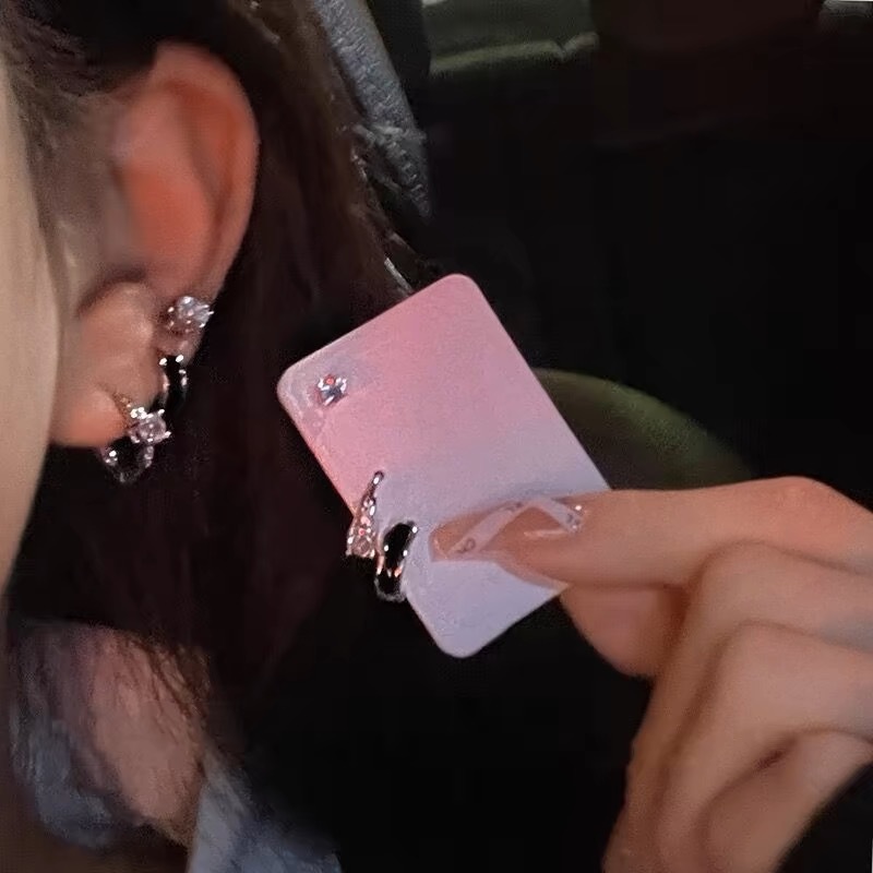 6-piece set of niche design high-end personality earrings Joker explosions net red earrings 2025 new trendy earrings