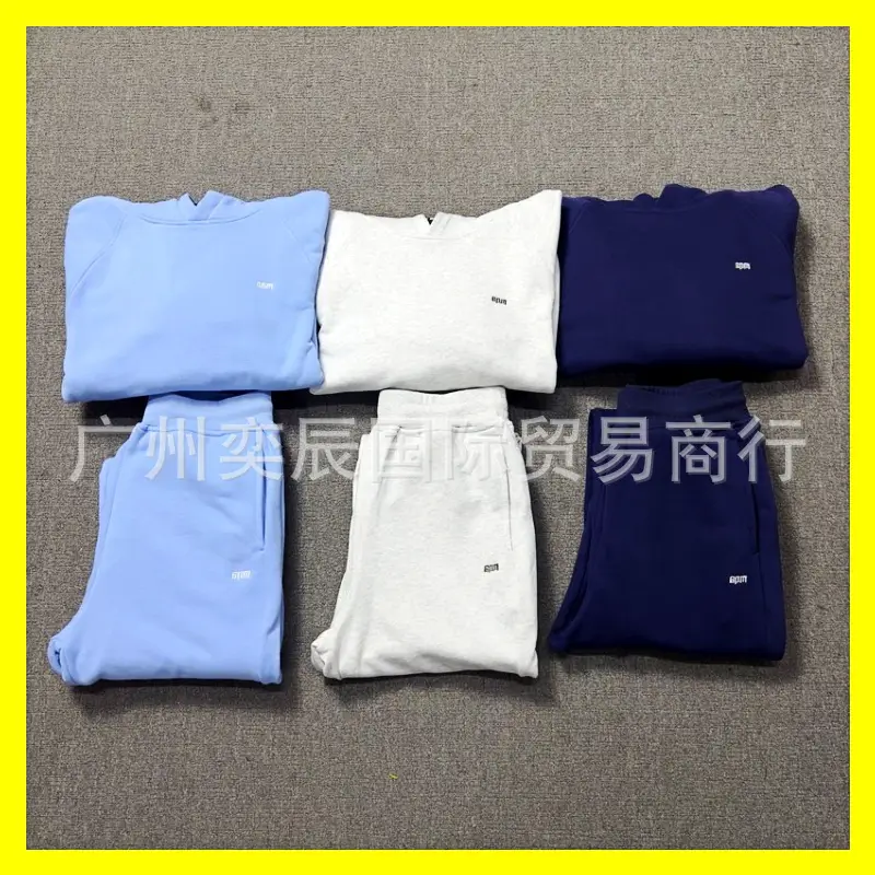 6Pm Drill American Street Hip-Hop Fleece-Lined Pullover Hooded Sweatshirt Long Sweatpants Men's Trendy Sports Suit Jacket