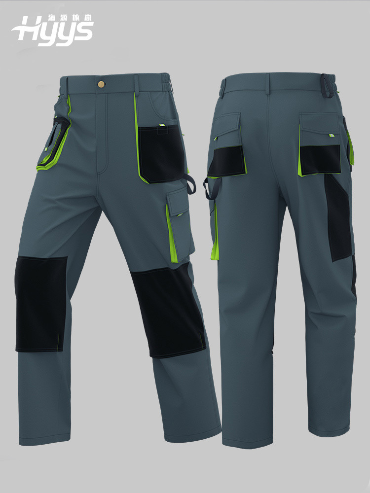 Cross-Border Work Pants, Labor Protection Pants for Men, Loose Fit with Multiple Pockets, Reinforced Pants for Construction Sites, Custom Workwear QC-foto van 1688 op Qualit.ly
