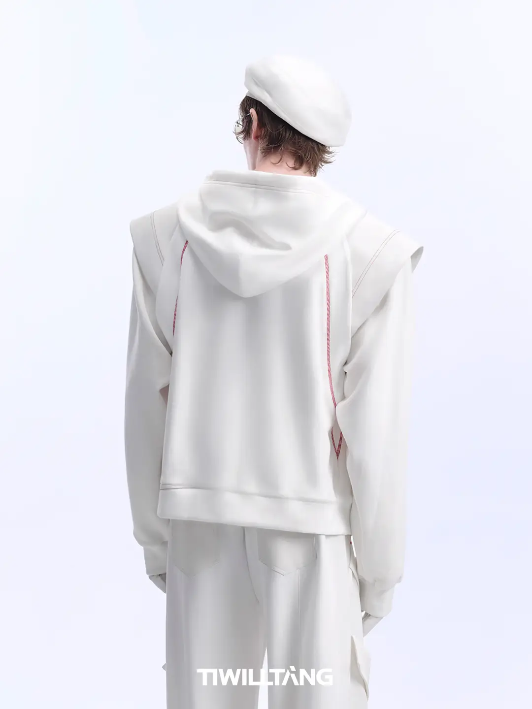 Qishilu Tiwilltang "Boundary Matrix" Hooded Cardigan Sweatshirt