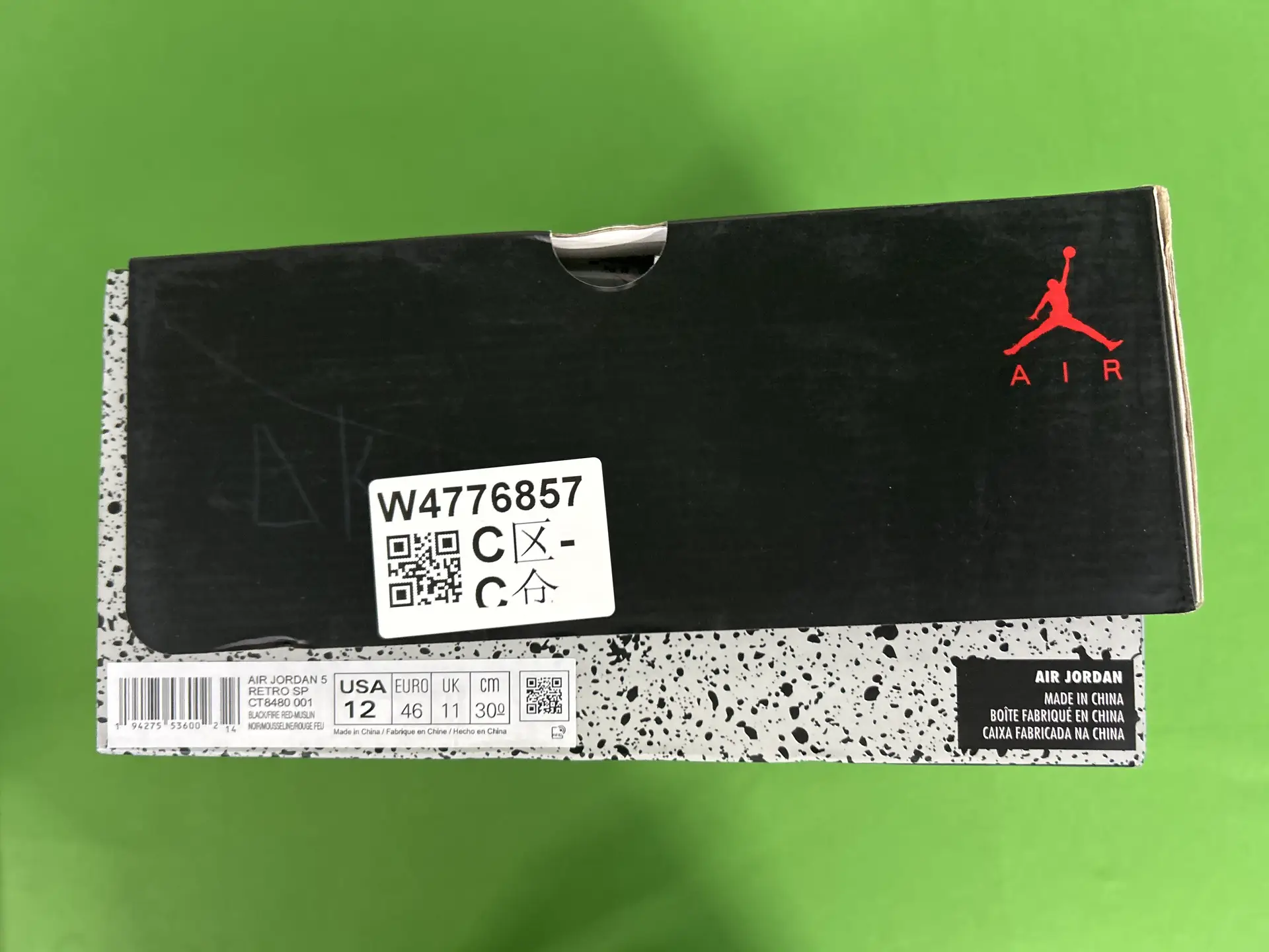 Air Jordan 5 Retro SP Black Fire Red Muslin