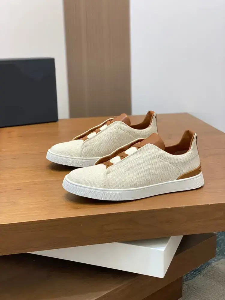 Wu Lei's Same Style Canvas Men's Slip-On Sneakers with Elastic Band for Driving