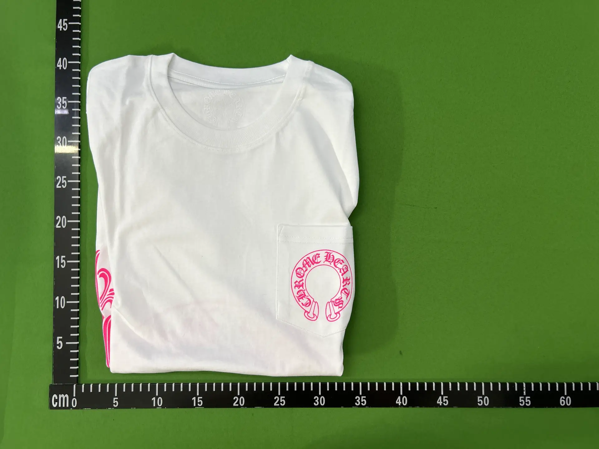 Chrome Hearts White Pocket T-Shirt Pink Logo