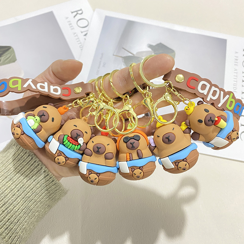 Cross-Border Capibara Capybara Doll Car Keychain Couple Bag Capybara Pendant Small Gift Wholesale