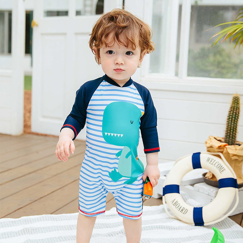 Children's Swimwear Boys' Baby Big Boy's Swimwear 2020 New Sunscreen One-piece Boys' Swimwear Set