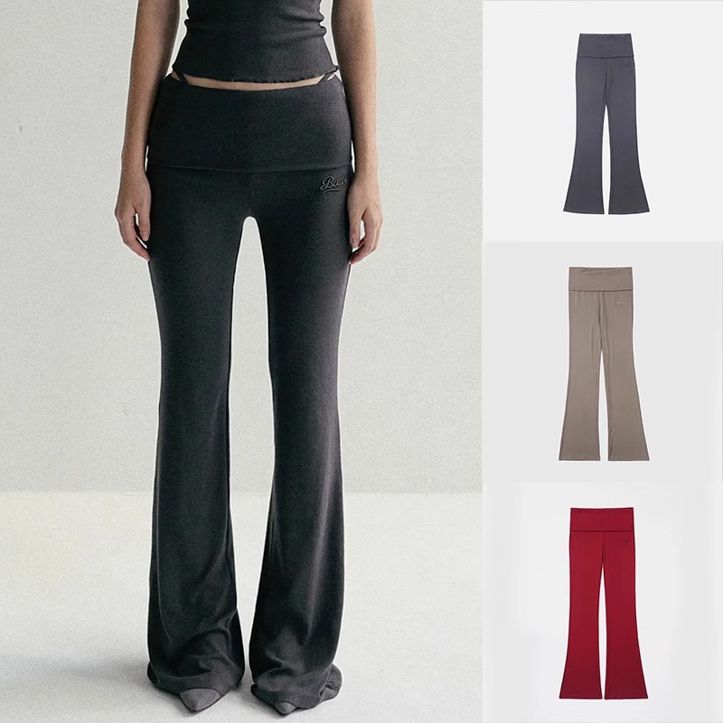 Badblood Bcac Series American Sexy Foldableing Pants Women's Casual Pants Retro Sexy Bell Pants Pants