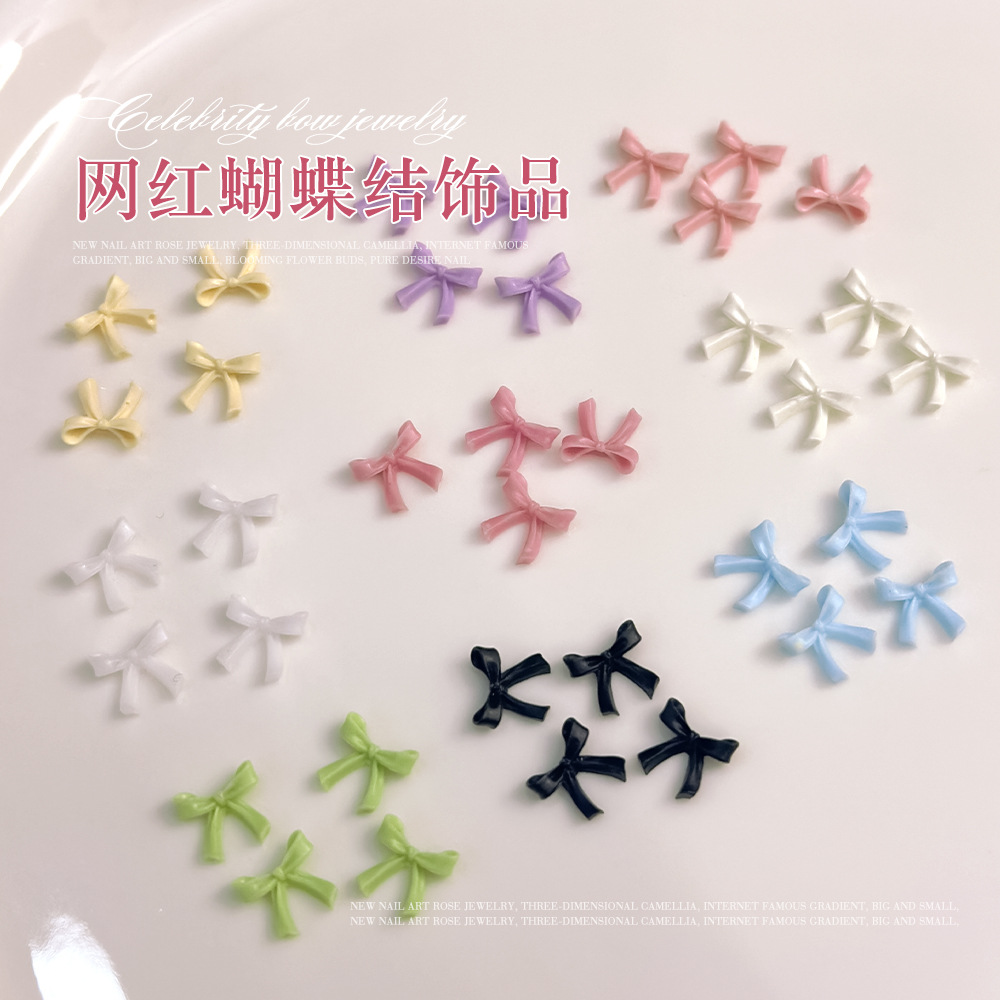 Nail Art Accessories Colorful Bowknot Super Fairy Princess Style Bow Tie Three-Dimensional Classic Ribbon Bow Nail Decorations