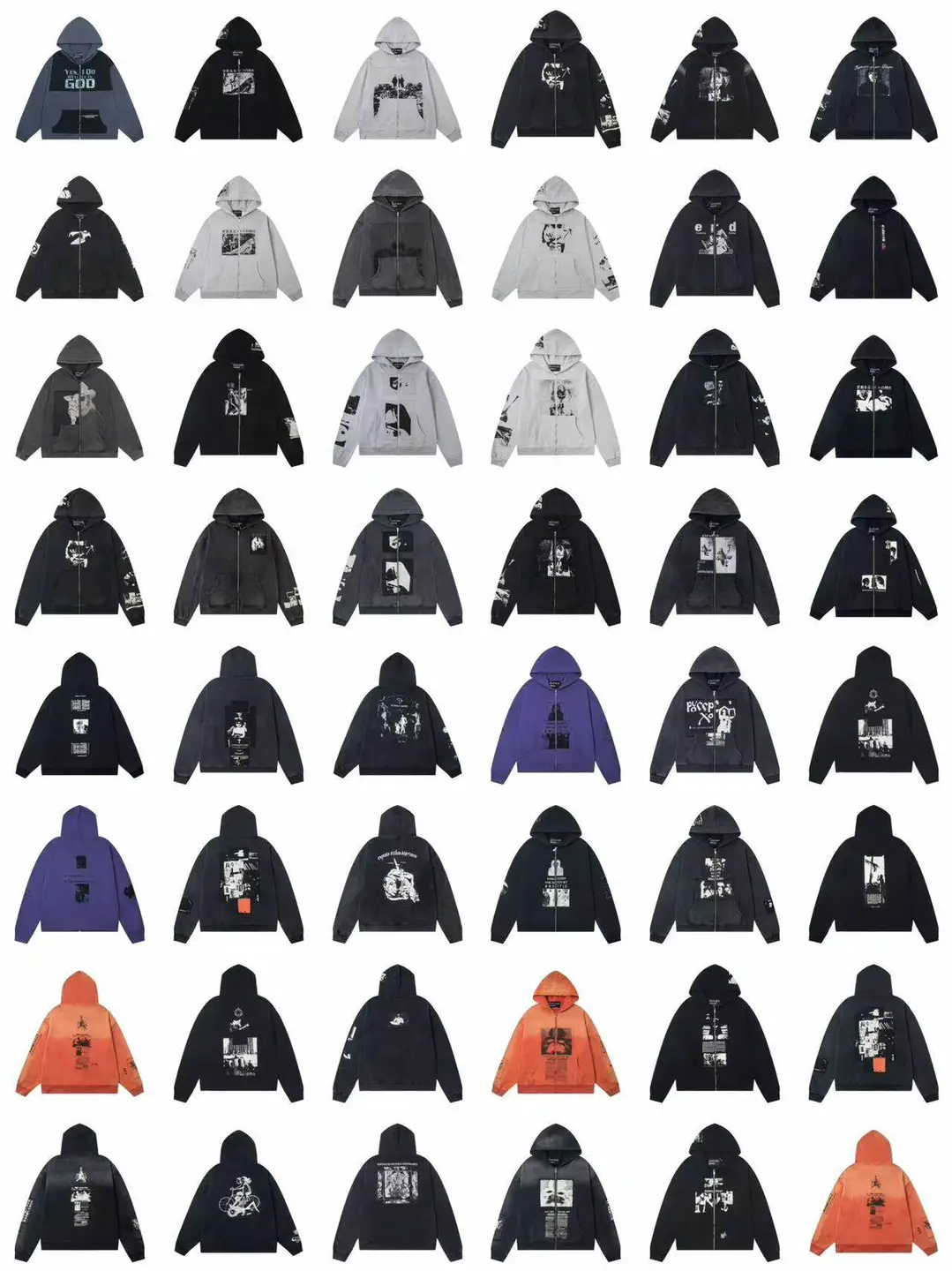 ERD's melancholic second-generation American washed vintage heavy zipper hoodie sweatshirt, retro trendy loose jacket