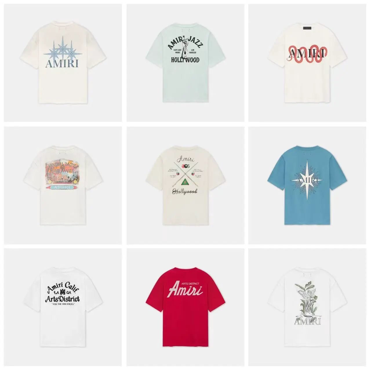 Cross-Border Am1R1 New Little Angel Crane Peace Bird Digital Letter Logo Couple Short-Sleeved T-Shirt in Stock