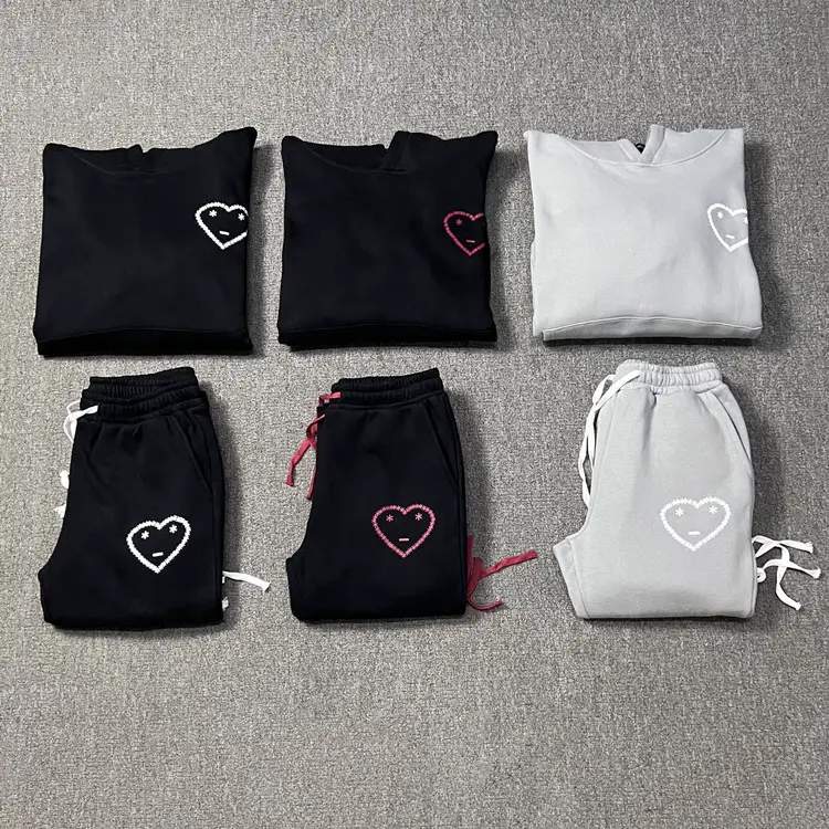 Carsicko love sports suit 360 grams padded fabric sweater sweatpants winter Europe and the United States hip-hop popular models